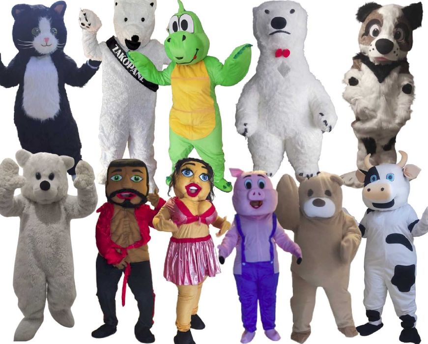 Wypożyczalnia Żywych Maskotek, wynajem strojów Misio Piesek Panda inne