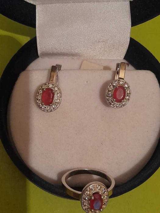 Набор Кольцо+серьги , серебро 925 проба