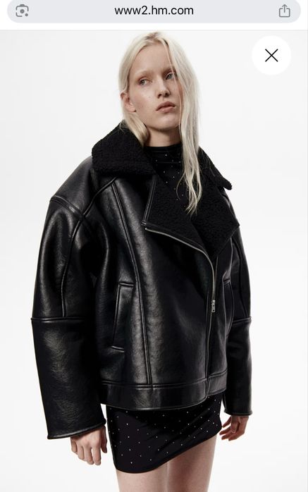 H&m жіноча дублянка куртка авіатор косуха