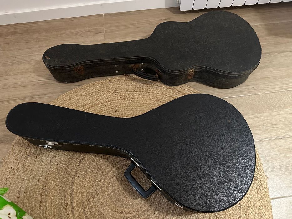 Estojo rígido para guitarra com interior acolchoado