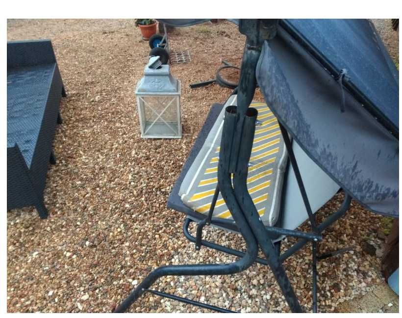 sofa z technorattanu, huśtawka ogrodowa , zestaw do ogrodu