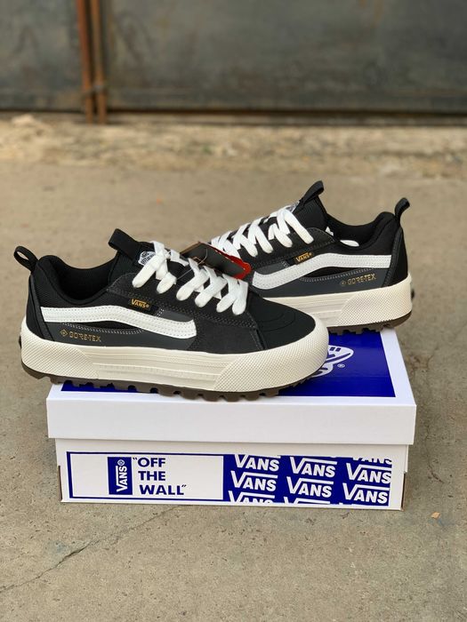 Кеди Vans Old Skool MTE-1 Grey White Black (41-46) — чоловічі Ванс, шкіряні, на осінь