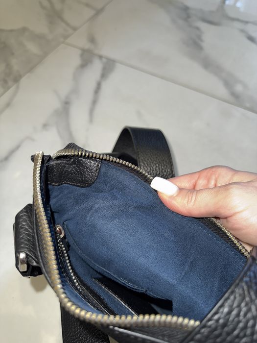 Чоловіча сумка Billionaire оригінал чорна шкіра