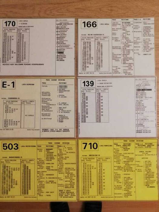 Rozkłady przystankowe ZTM i rozkłady służbowe MZA