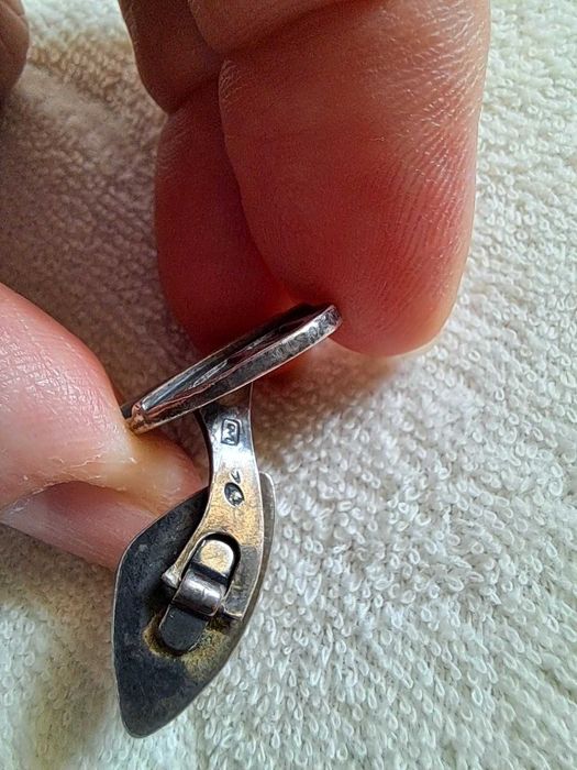 Spinki do mankietów srebrne PRL Rytosztuka + gratis