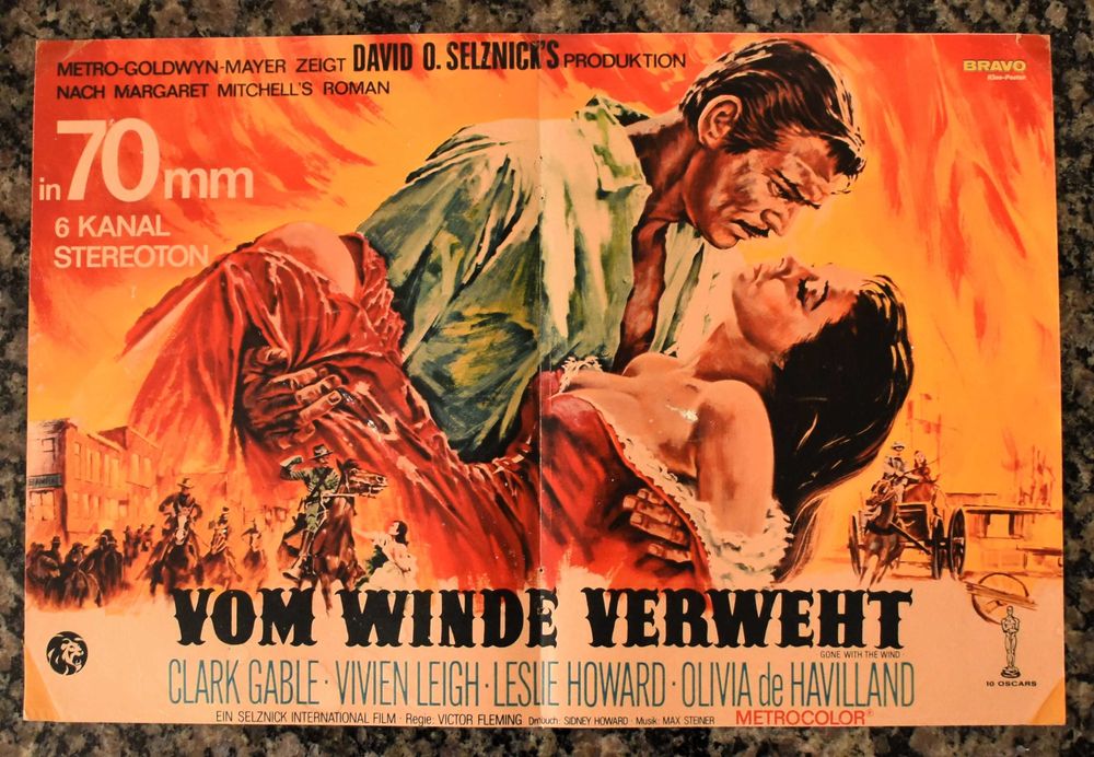 Poster Vitange - filme "Gone with the Wind" / Sascha Hehn