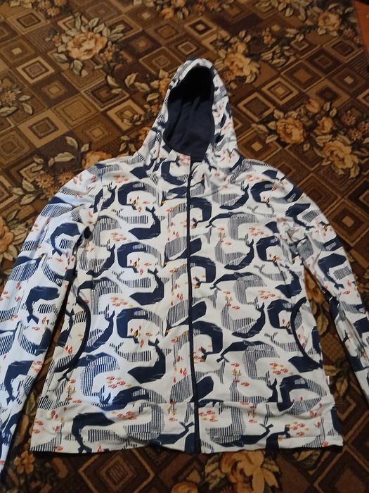 Чоловіча кофта худі на блискавці з капюшоном принт кити