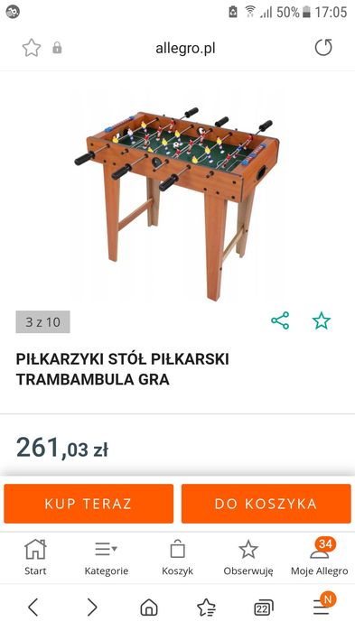 Piłkarzyki stół sredni