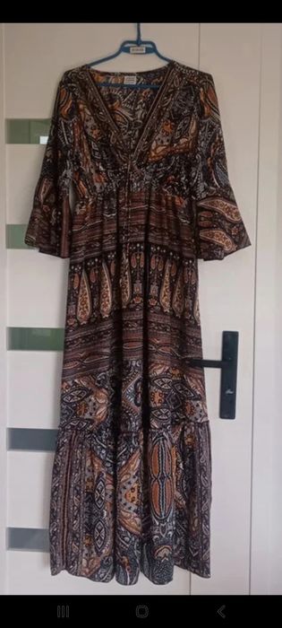 Suknia boho jedwabna