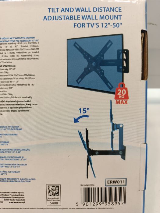NOWY uchwyt TV 12"-50" max.20kg Esperanza HORUS Komis Madej Sosnowiec
