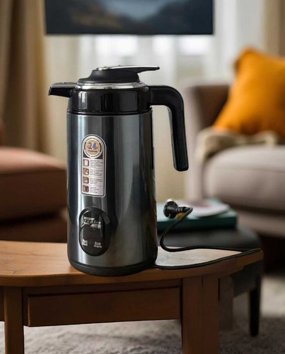 Електрочайник термос чорний 3л тримає тепло годинами потужний