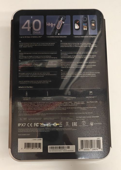 Escova dentes elétrica Oclean X Pro 20 - WI-FI