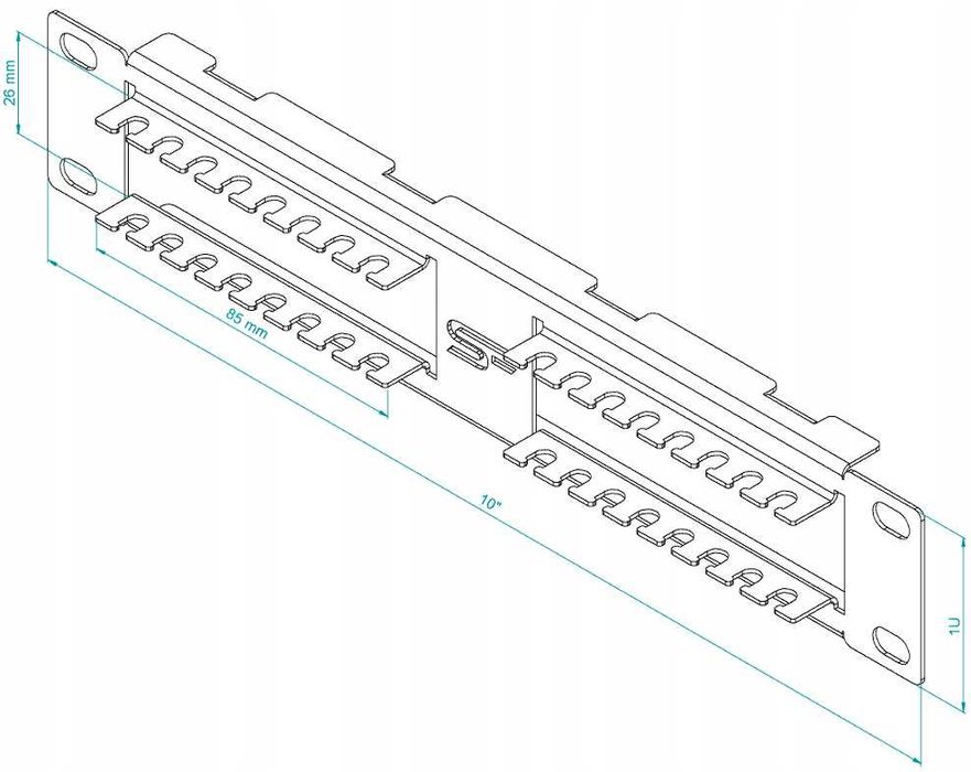 Przepust Kablowy RACK 10" 1U ze Szczotką i Mini Organizerem Stalflex