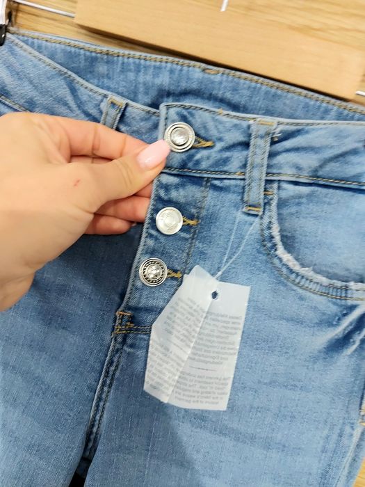 Liu Jo Milano damskie spodnie jeansy z wysokim stanem cropped  XS 26