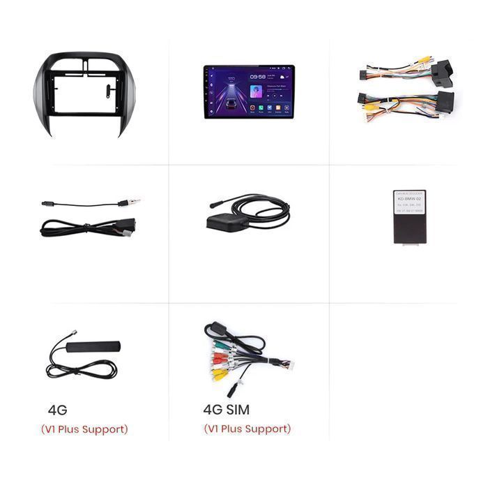 Radio Android 9” CarPlay Android Auto – Toyota RAV4 2003–2005 PL