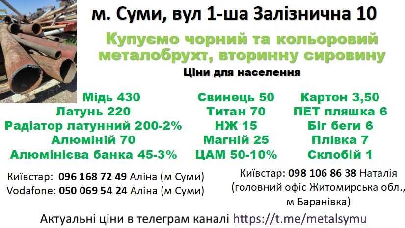 Куплю алюміній латунь мідь гільза прийом кольорових металів