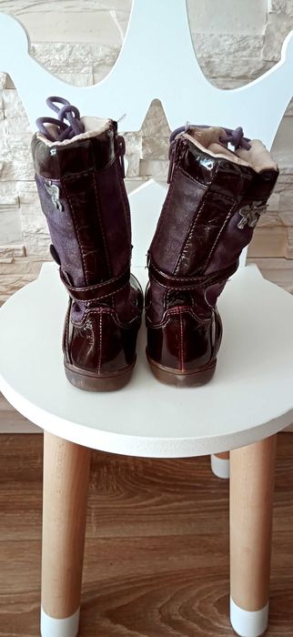 Botki długie dla dziewczynki fioletowe nieocieplane r. 24