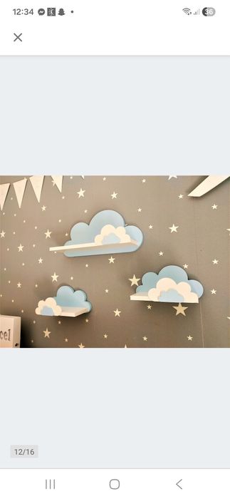 Zestaw 3 półek CHMURKI