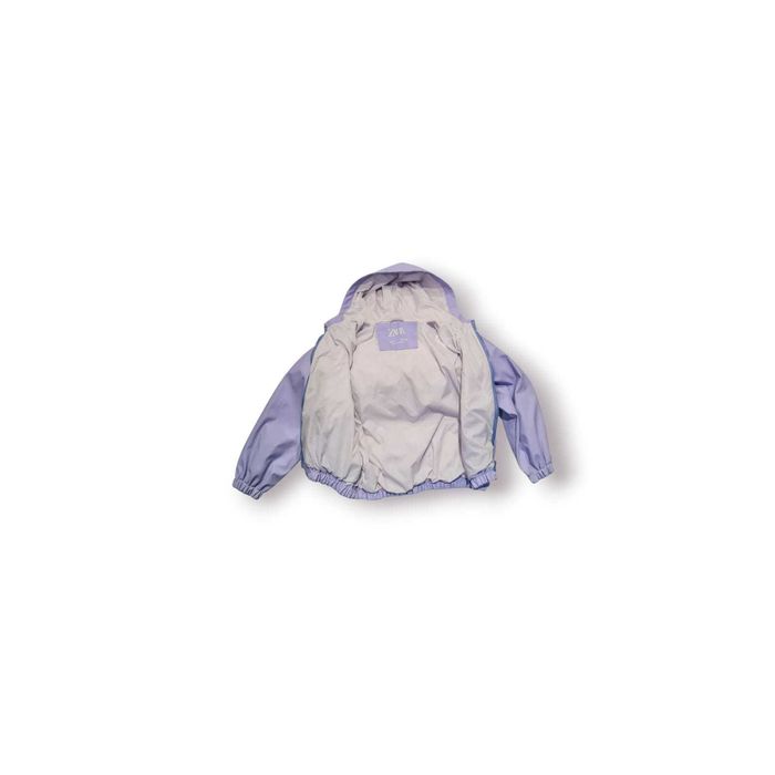 Parka Corta-Vento Infantil ZARA – Lilás • Tamanho 8 Anos