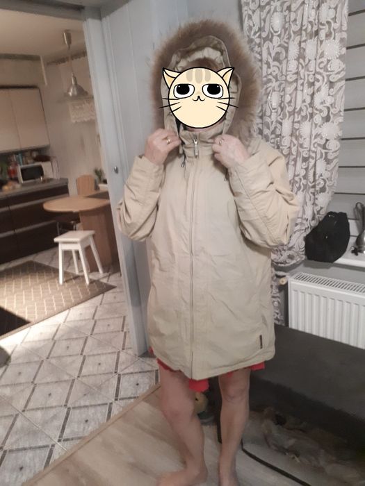 Kurtka ocieplana polar futerko naturalne jenot