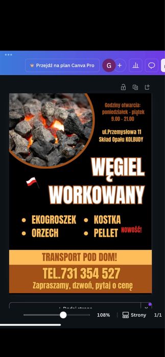 Węgiel Polski Ekogroszek Orzech Kostka