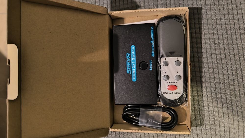Switch HDMI 3X1 4K novo na caixa
