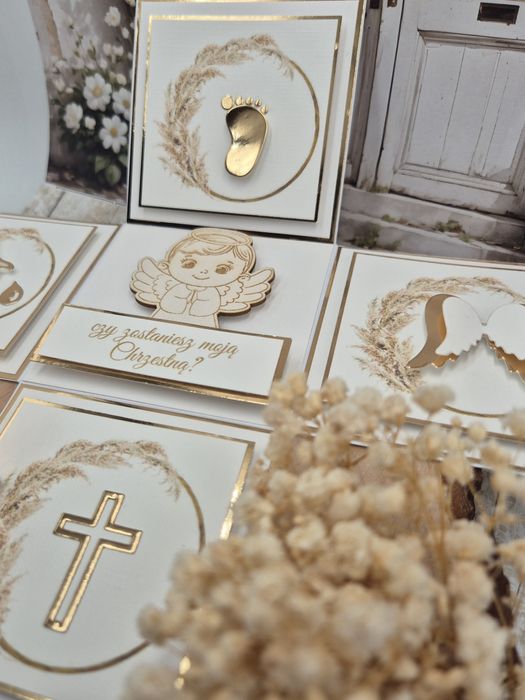 ExplodingBox elegancki pamiątka Czy Zostaniesz Moją Chrzestną złoto