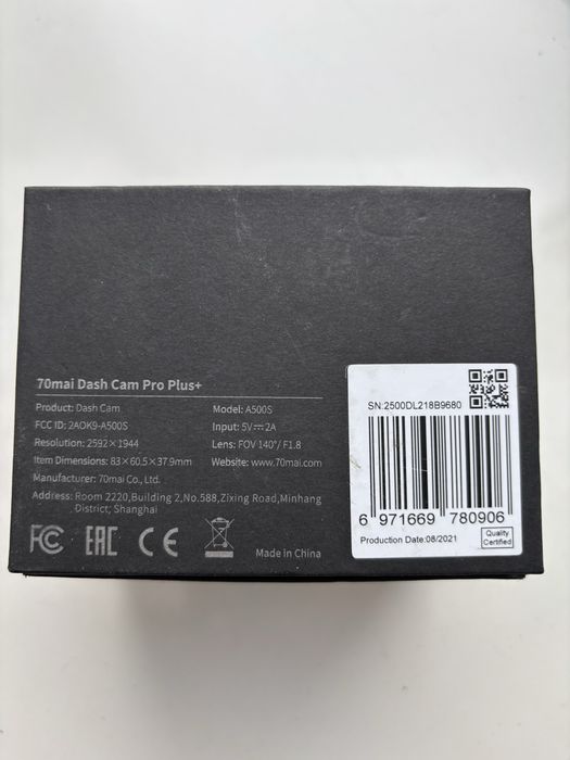 70mai Smart Dash Cam Pro Plus+модель A500s