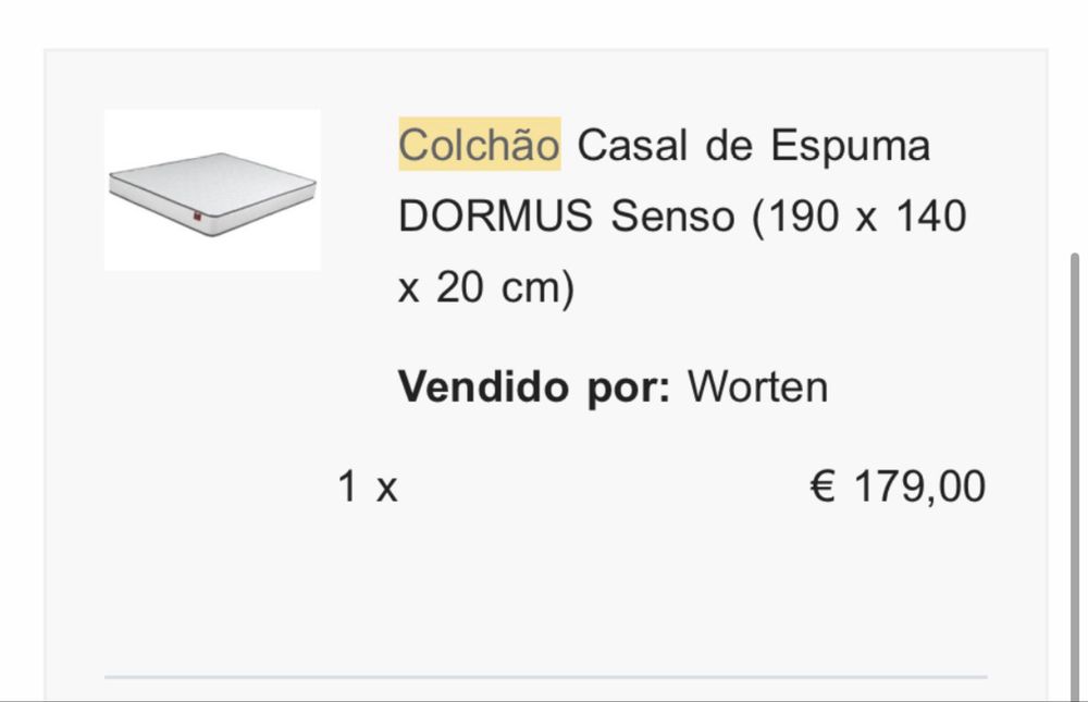 Colchão 140x190 espuma
