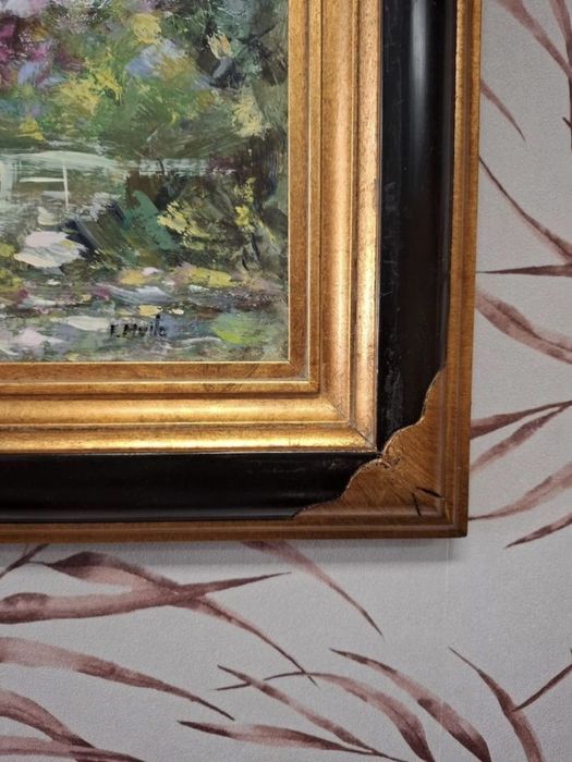 Pintura Original de F. Alvito - Paisagem com Árvores em Flor.