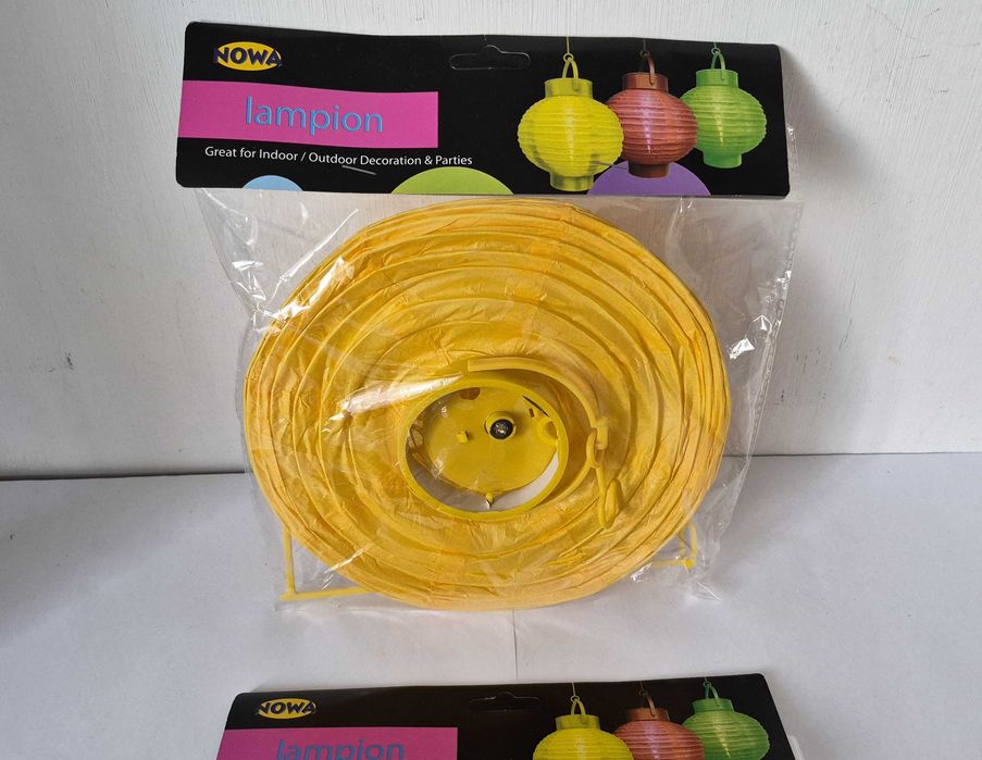 nowy lampion papierowy led do zawieszenia dekoracja żółty