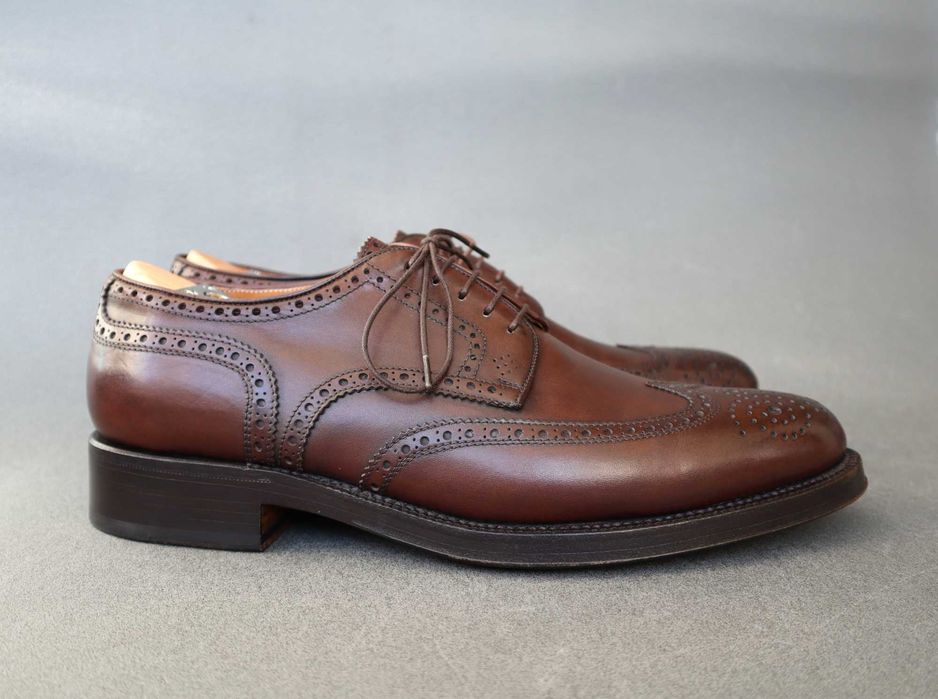 Шикарні чоловічі туфлі, броги ручної роботи W.Gibbs Італія Santoni