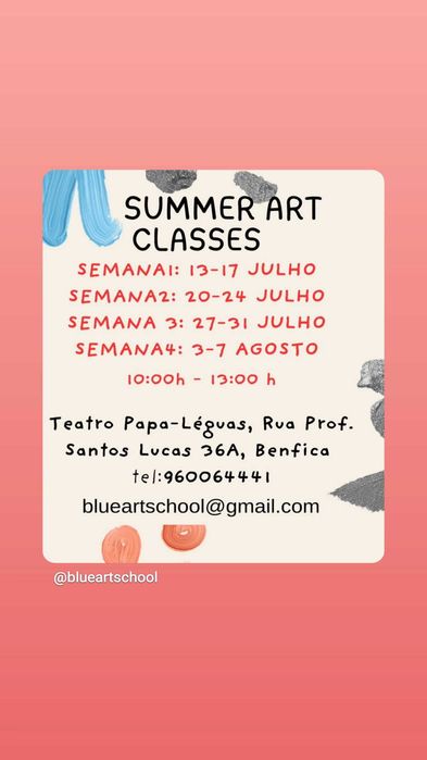 Atelier de verão, curso de pintura
