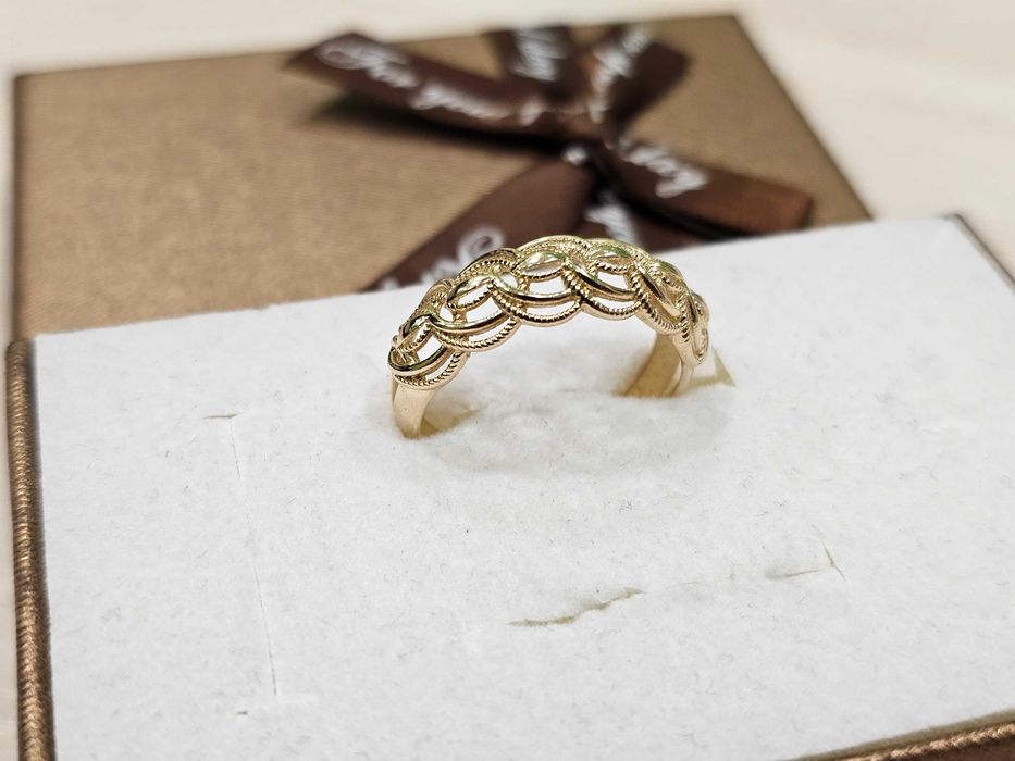 Złoty pierścionek stylowy BARDZO ŁADNY WZÓR PR 585