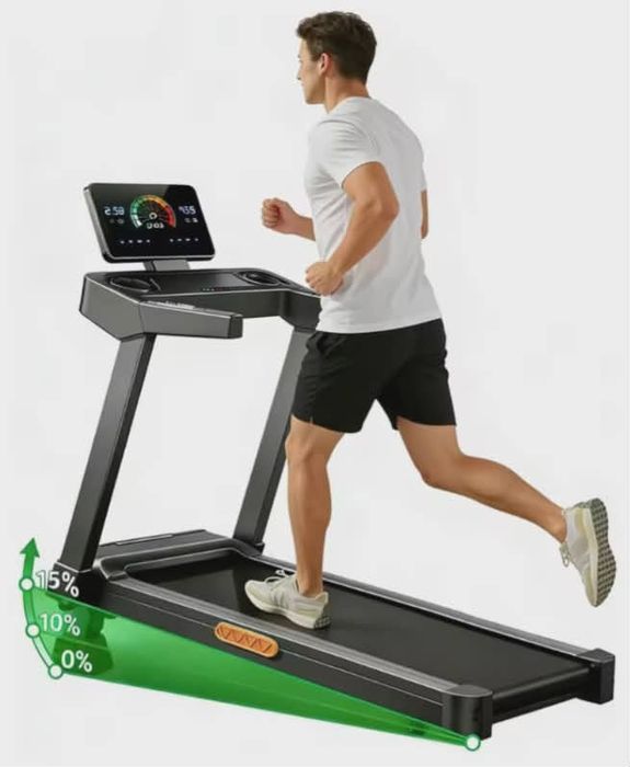 Bieżnia Elektryczna 180kg 14km/h 3.5HP Nachylenie 15% Składana Cicha
