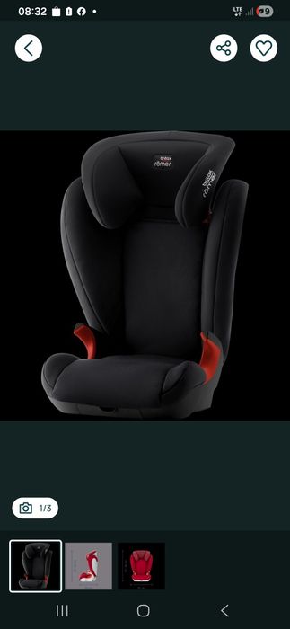 Fotelik Britax Romer Kid II Cosmos Black 15-36kg