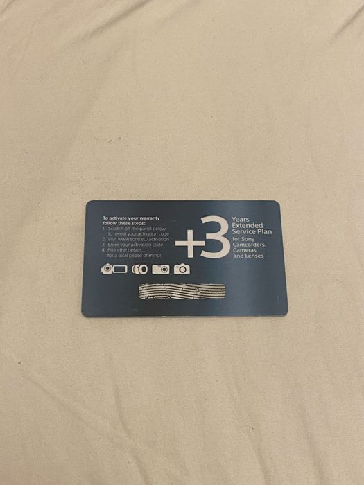Sony Premium Services - przedłużenie gwarancji aparatu, kamery, obiektywu (DICARDEW3E)