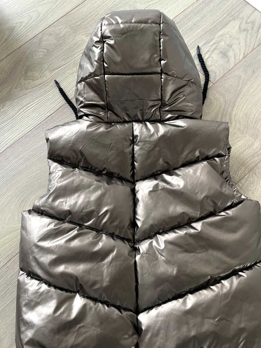 Casaco / Colete acolchoado prateado tipo cobre - A ESTREAR