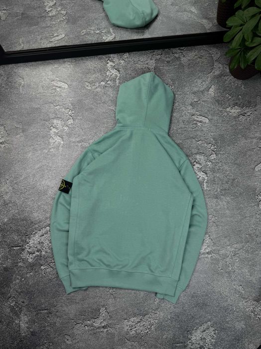 Зип-худи Stone Island МЕНТОЛ зип-худі Стон Айленд унісекс кофта на замку з патчем стоне зипка чоловіча жіноча стоник