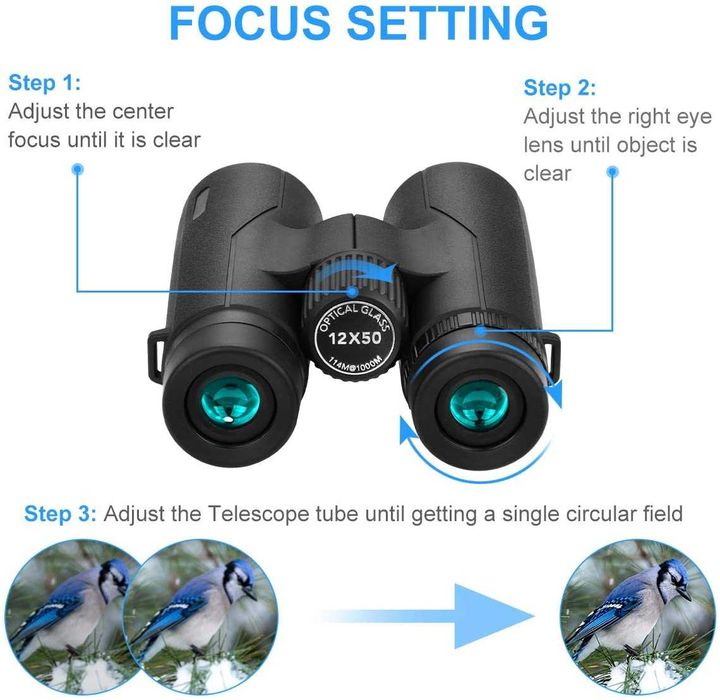 Vários Binóculos 12 x 50 adultos, alta potência, HD, novos