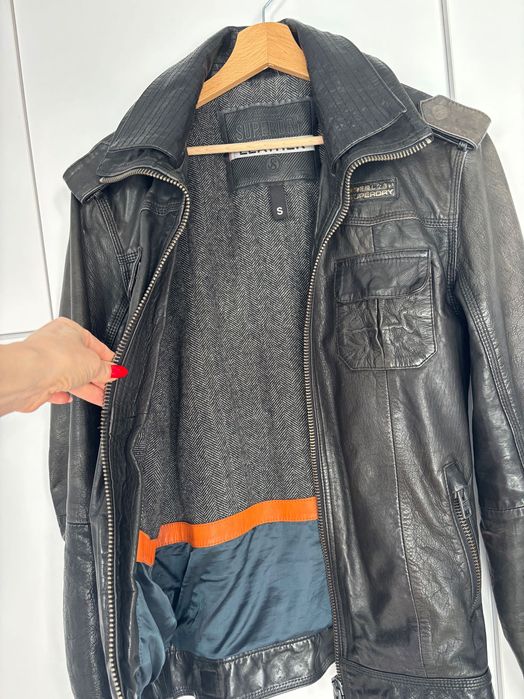 Kurtka skórzana męska S Superdry