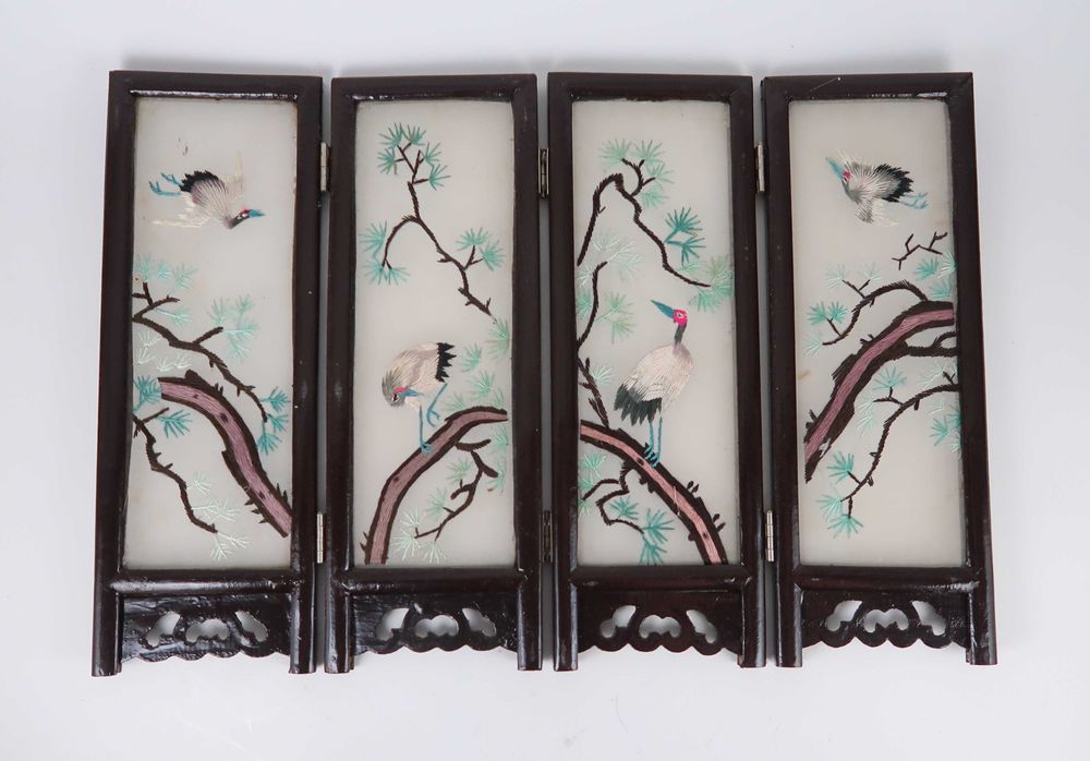 Biombo de mesa Chines - Bordados de Seda