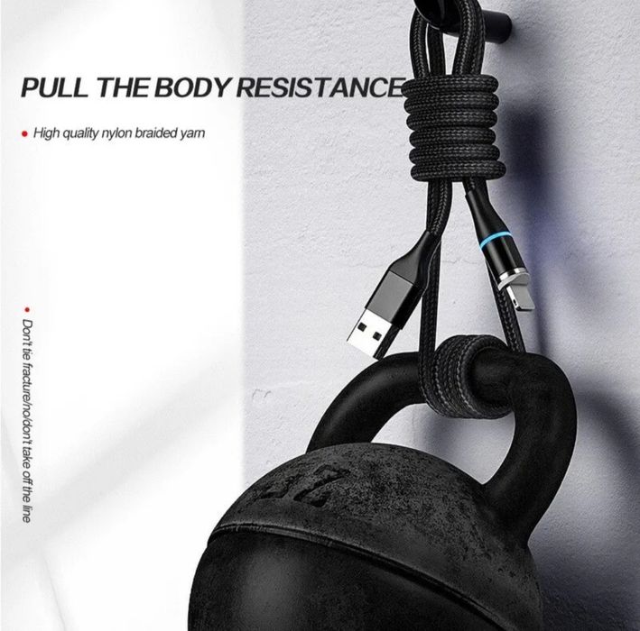 Carregador de ponteira tripla com íman. 
Carregamento super rápido.