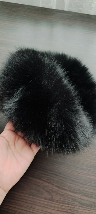 тепла хутряна пов'язка+ маніжки рукавиці