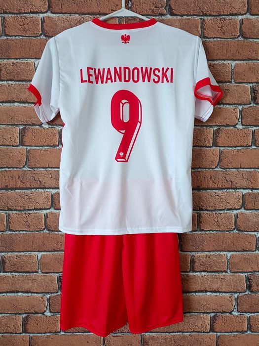 Strój piłkarski dziecięcy Polska Lewandowski rozm. 140