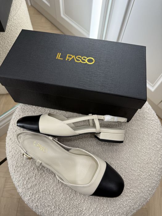 Шкіряні туфлі в стилі Шанель, слінгбеки il Passo.