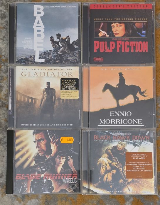 Muzyka filmowa - zestaw CD (Gladiator, Pulp Fiction,Babel)