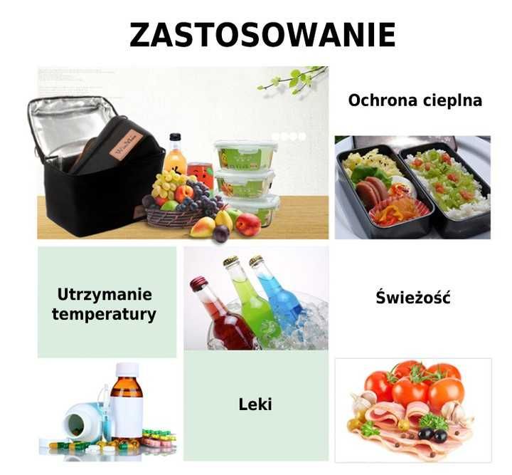 Torba termiczna lunch box śniadaniowa  do pracy ma studia do szkoły