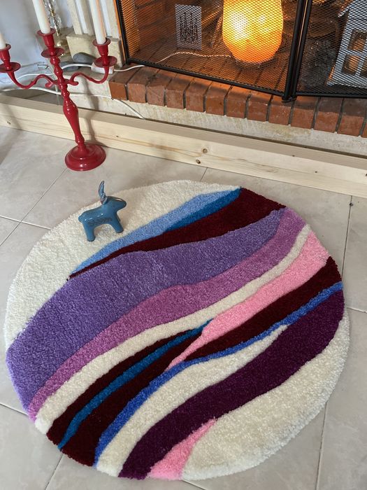 Tapete multicolor feito a mao..Tafting,Rug.
