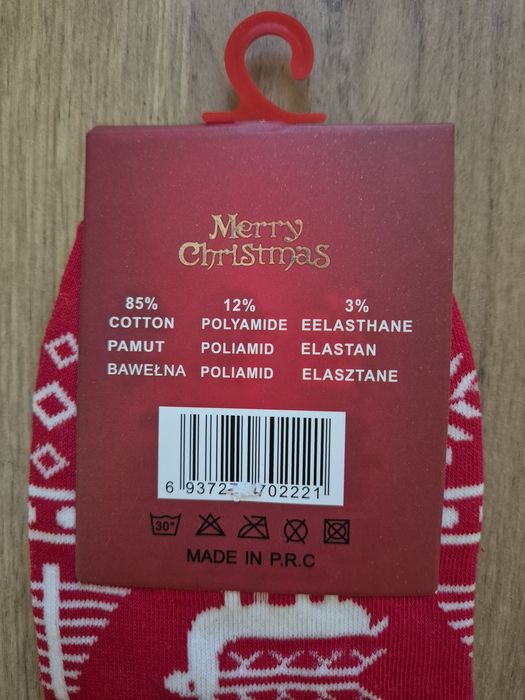 Bawełniane świąteczne damskie skarpety